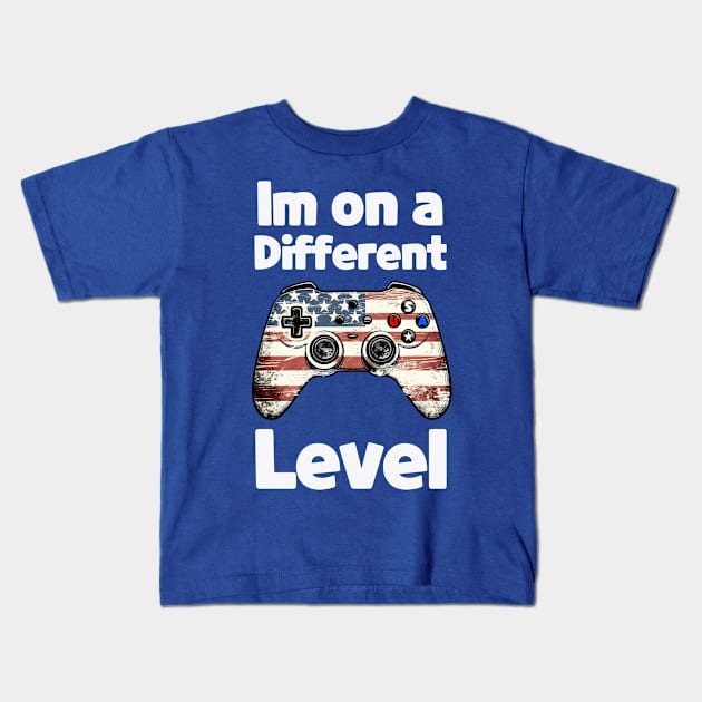 Im on a Different Level Kids Design Kids T-Shirt by The Digital Den